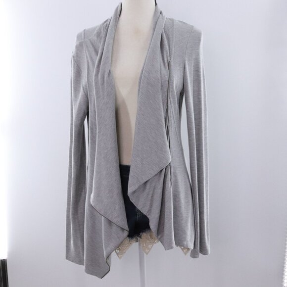 Market & Spruce | Open Front Zip Front Cardigan Medium - Picture 4 of 9